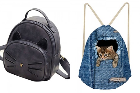 Mochila gato mujer